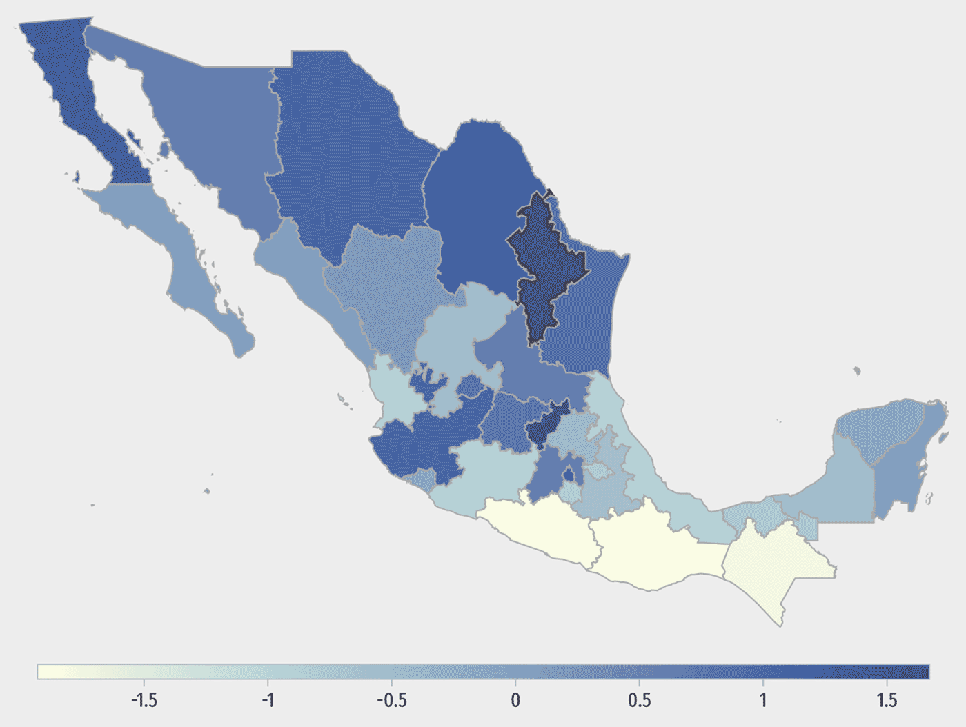 Figura 3. Índice de Complejidad Económica estatal